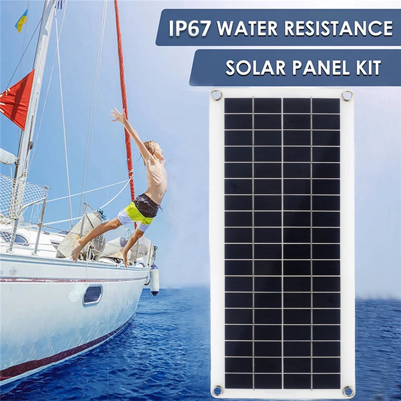 Portable 300W Solar Panel, Water-resistant solar panel kit with IP67 rating for outdoor use.