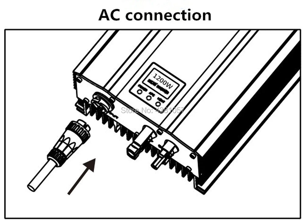 MPPT Solar Grid Tie Inverter, Connect RS-485 cable from AC power meter to inverter's 485 port.