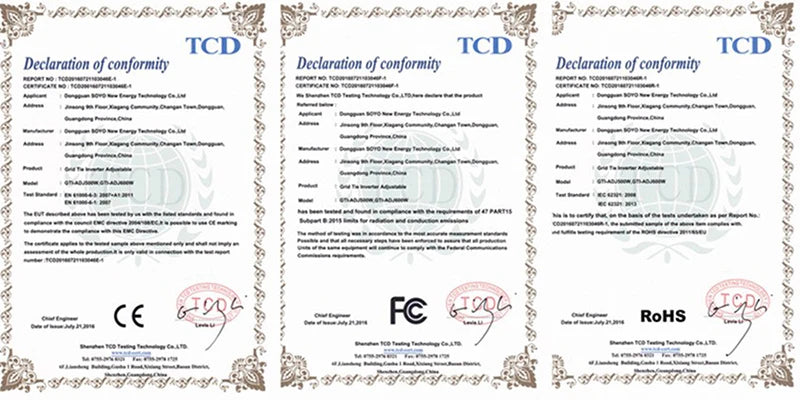 MPPT Solar Grid Tie Inverter, This product conforms to EU RoHS directives, ensuring safety and environmental compliance.