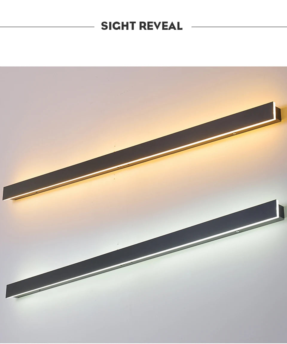 Waterproof LED strip specifications by size, including power output and dimensions.