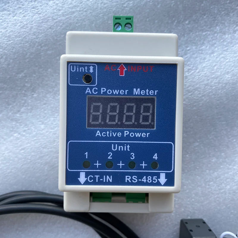 MPPT Solar Grid Tie Inverter, RS485 cable connects AC power meter to inverter's 485 port.