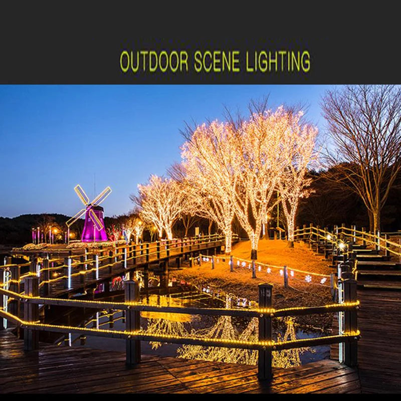 Outdoors Solar String Light, Elegant outdoor solar light with 300 LED lights, 8 modes, and waterproof design perfect for gardens, parties, and special occasions.