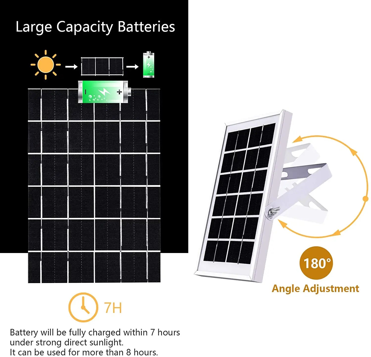 Double Head Solar Pendant Light, Solar pendant light with adjustable angle and long-lasting battery power for up to 8 hours of use.