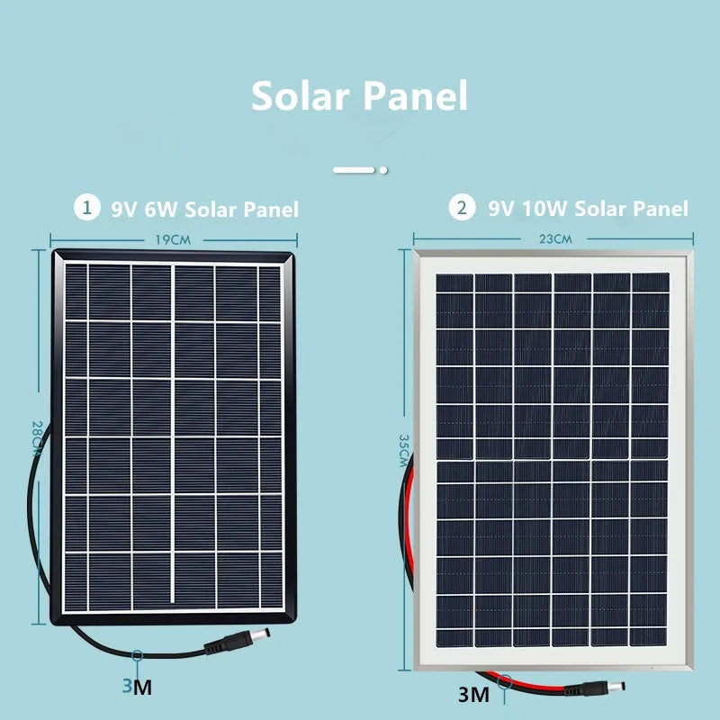 12V 5w Solar Pump Kit /9V 6W 10W Solar panel, Longer reach requires 12V power, limiting solar panel current; shorter reaches suitable for cloudy conditions.