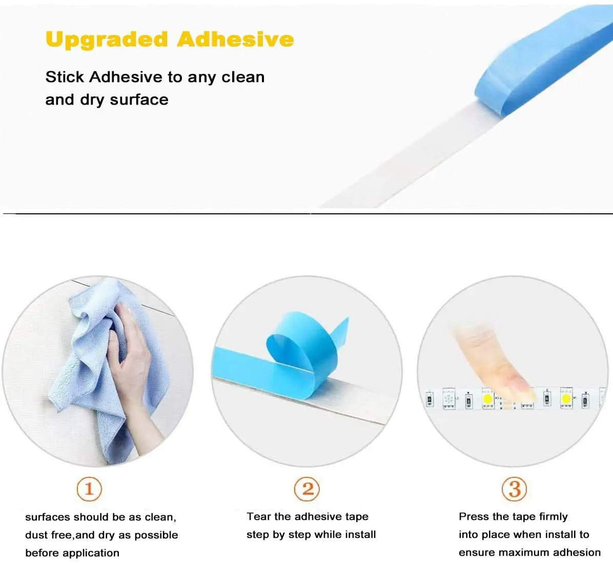 Adhere sticker to dry surface by applying adhesive, peeling backing paper, and pressing firmly for optimal stickiness.