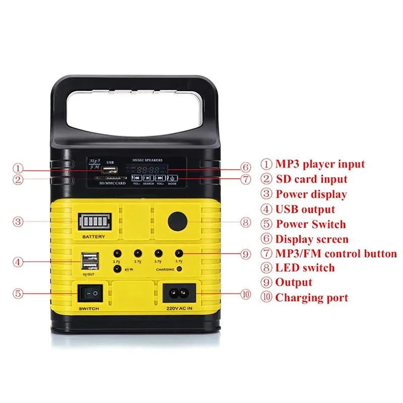 1 Set Portable 10W Solar Generator Outdoor Power