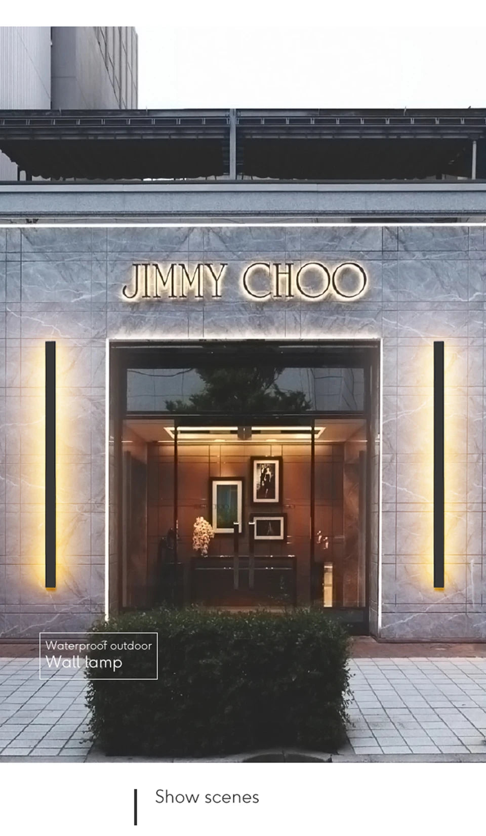 Water-resistant outdoor lamp with LED lights and aluminum construction, perfect for gardens, villas, or porches.