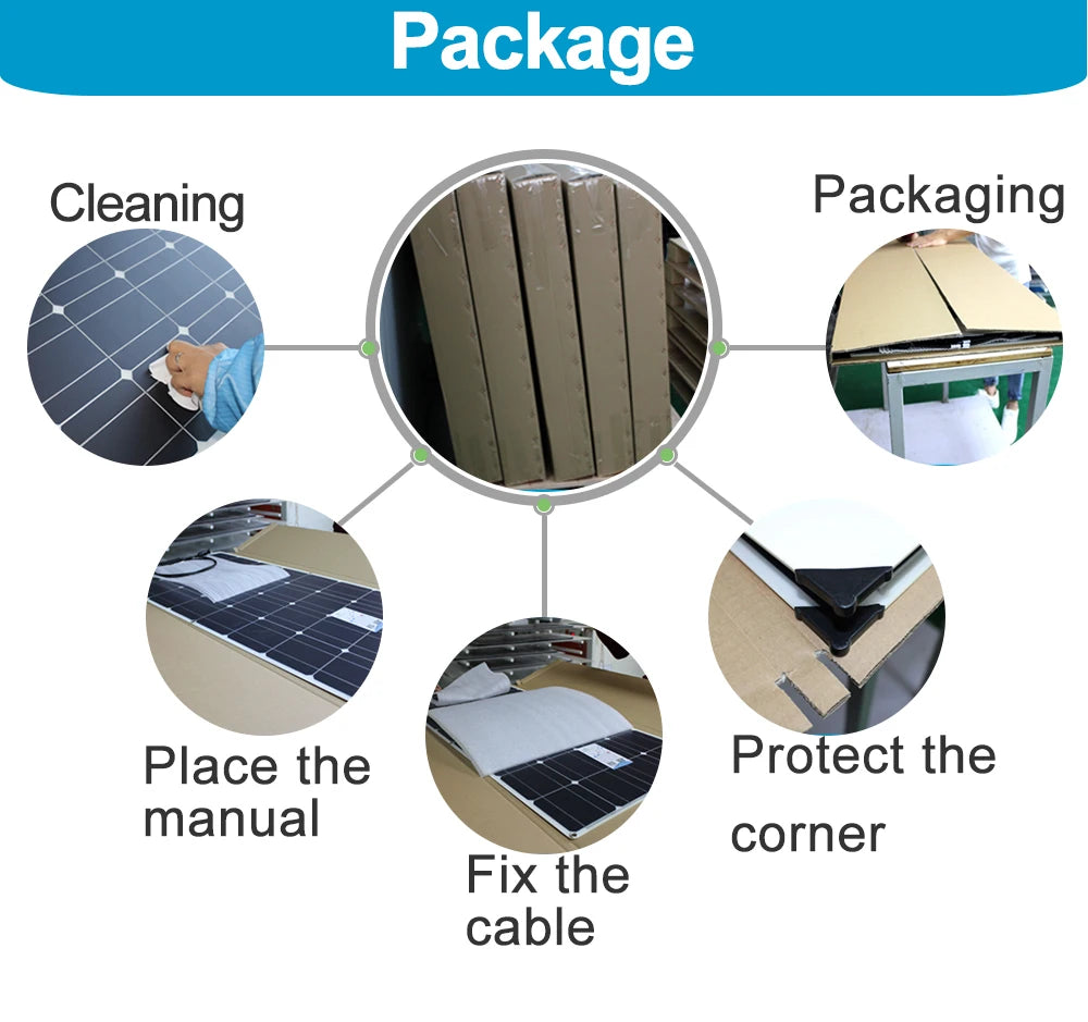 12v flexible solar panel, Safe handling and storage of solar panel kit components requires clean packaging, protected manuals, and secured cables.