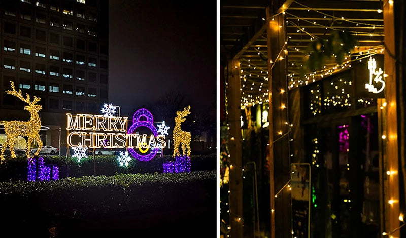 5M-100M Garland LED String Light, Garland LED string lights for outdoor use, perfect for decorating various settings.