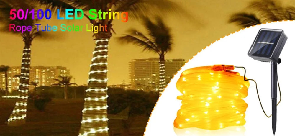 Featuring 50 LEDs on a rope tube design with star-shaped lighting.
