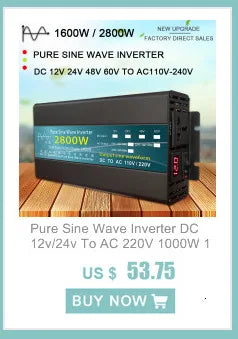 Pure sine wave inverter converts solar DC power to AC power for home/cars with various output options.