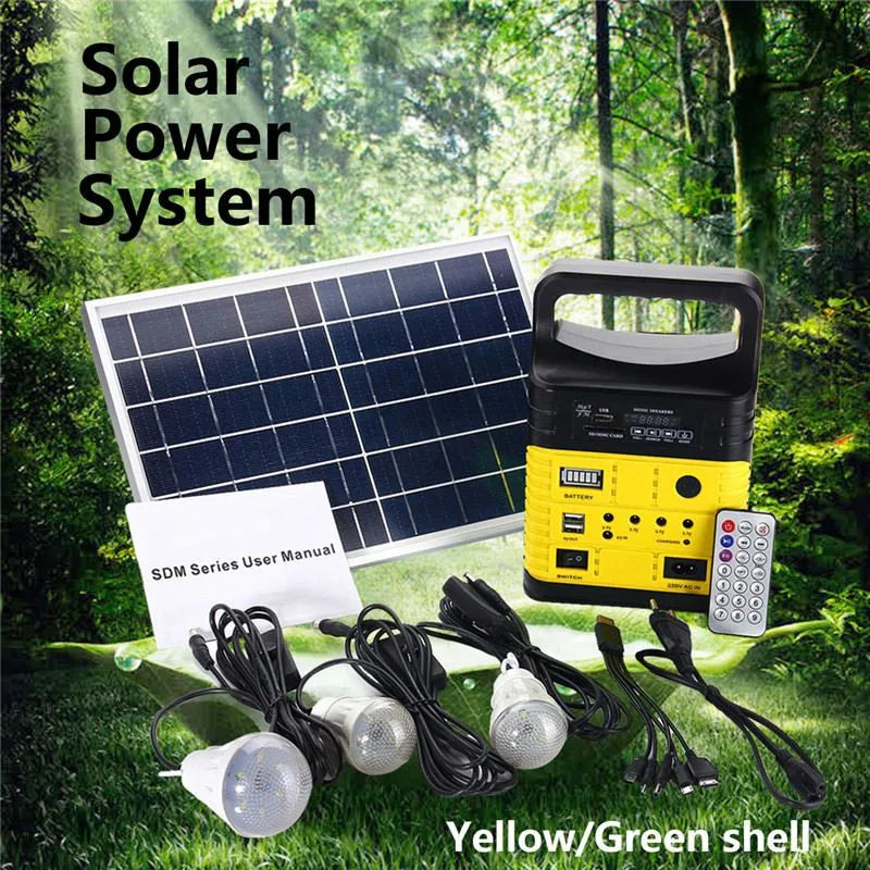 Portable Solar Generator with 10W power, DC output, and manual series for outdoor use.
