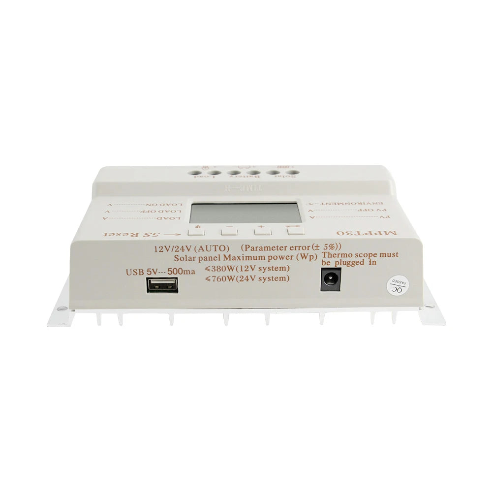 30A Solar Charge Controller, Solar Charge Controller regulates battery charge from solar panels with MPPT technology.