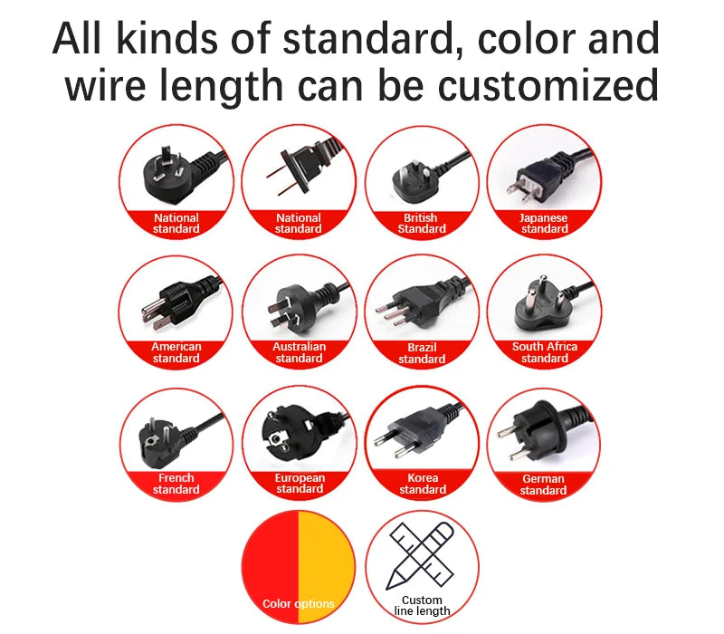 Jingyang 12V 100Ah 200Ah Lithium LiFePO4 Battery, Custom options for cable specifications with standard, color, and length choices.