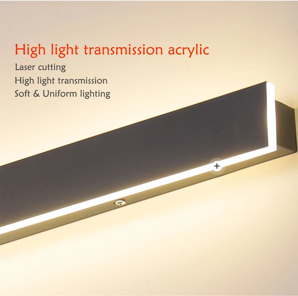 LED Outdoor Wall Light, Features high-transmission acrylic lens with laser-cut design for uniform and soft lighting.