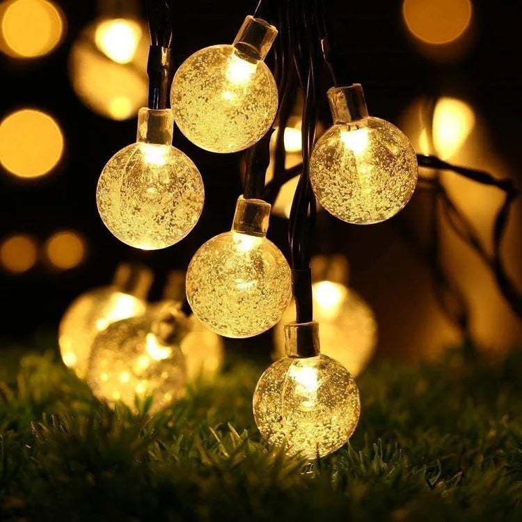 18 Styles Solar Garlands light, Solar-powered garland charges when switched on; waterproof, but avoid full immersion.