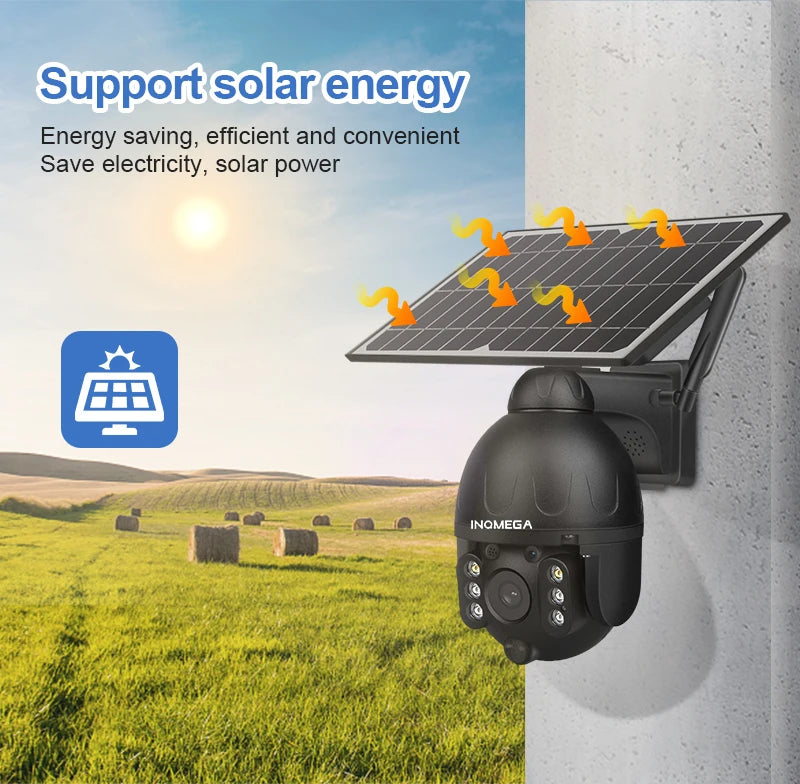 INQMEGA Outdoor Solar Camera, Capture sustainable moments with an eco-friendly solar-powered camera that reduces your electricity bill.