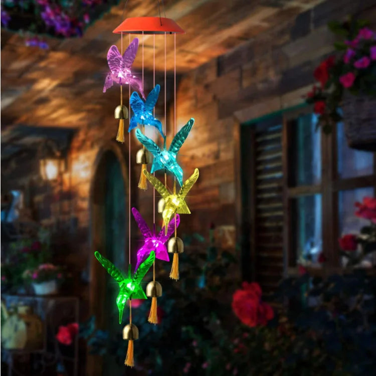Outdoor led solar wind chimes perfect for gardening and entertaining with a modern twist.