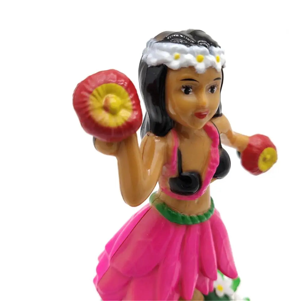 Solar Dancing Hawaii Girl Hulas Shaking Head Toy, Colorful ABS plastic solar panel toy and home decoration