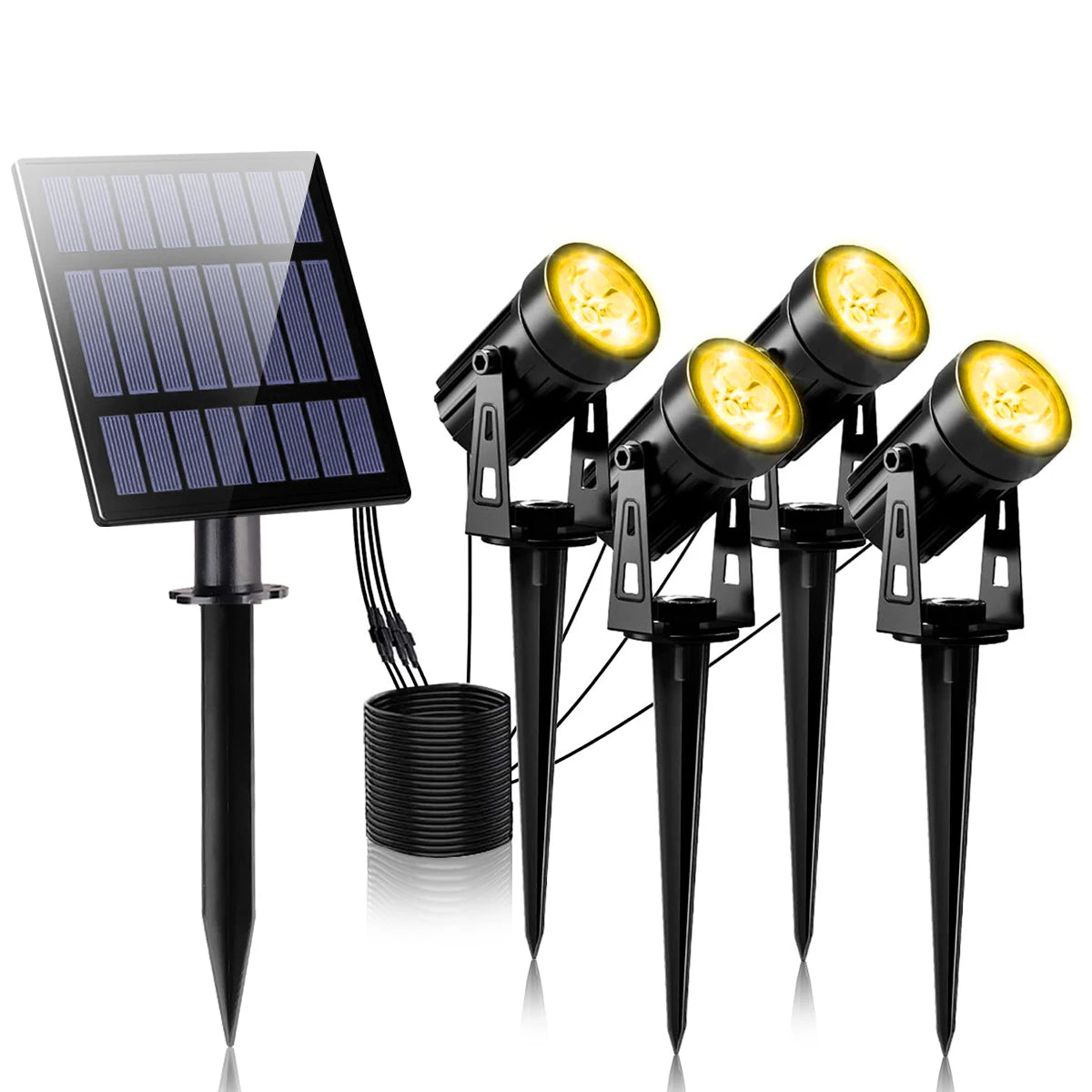 T-SUNRISE LED Solar Light, Automatically turns on at dusk and off at dawn with built-in light sensor.