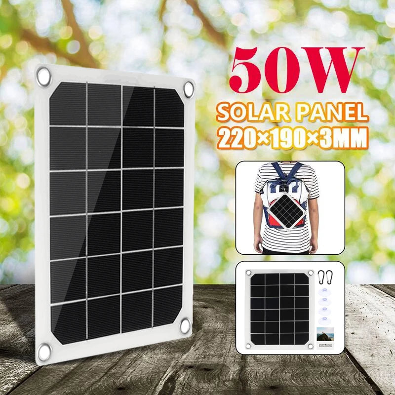 50W Solar Panel, Prevents reverse charging with built-in diode, ensuring safe and efficient power supply.