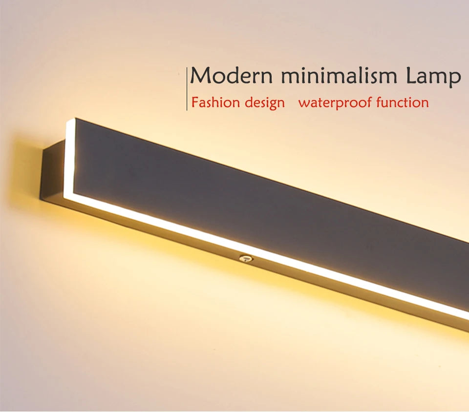 Waterproof LED lamp with modern minimalist design and IP65 protection.