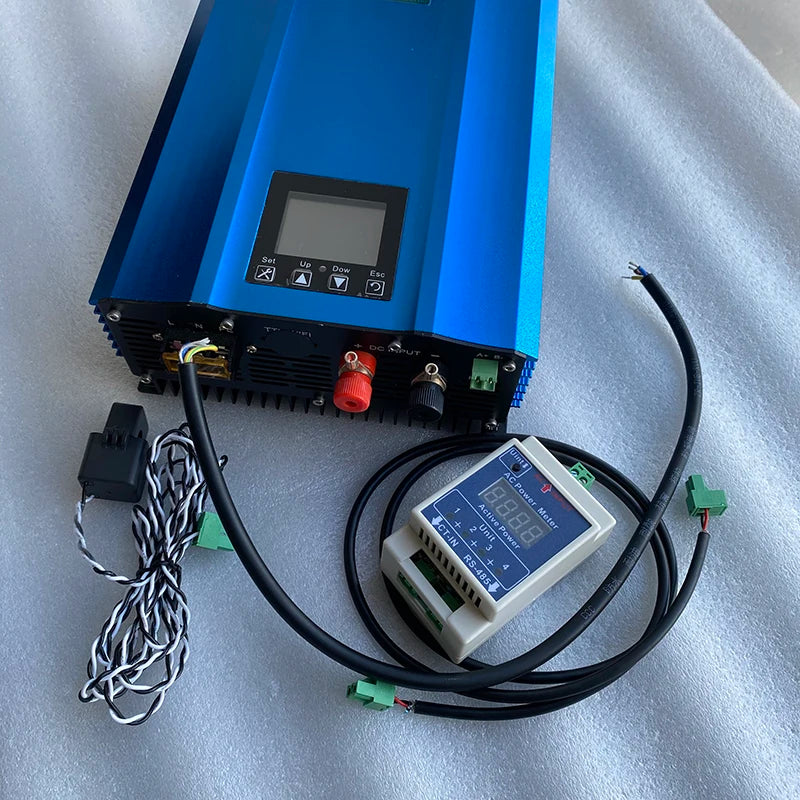 MPPT Solar Grid Tie Inverter, Connect inverter to AC power, then battery; auto-adjusts output to match detected power, no excess sent to grid.