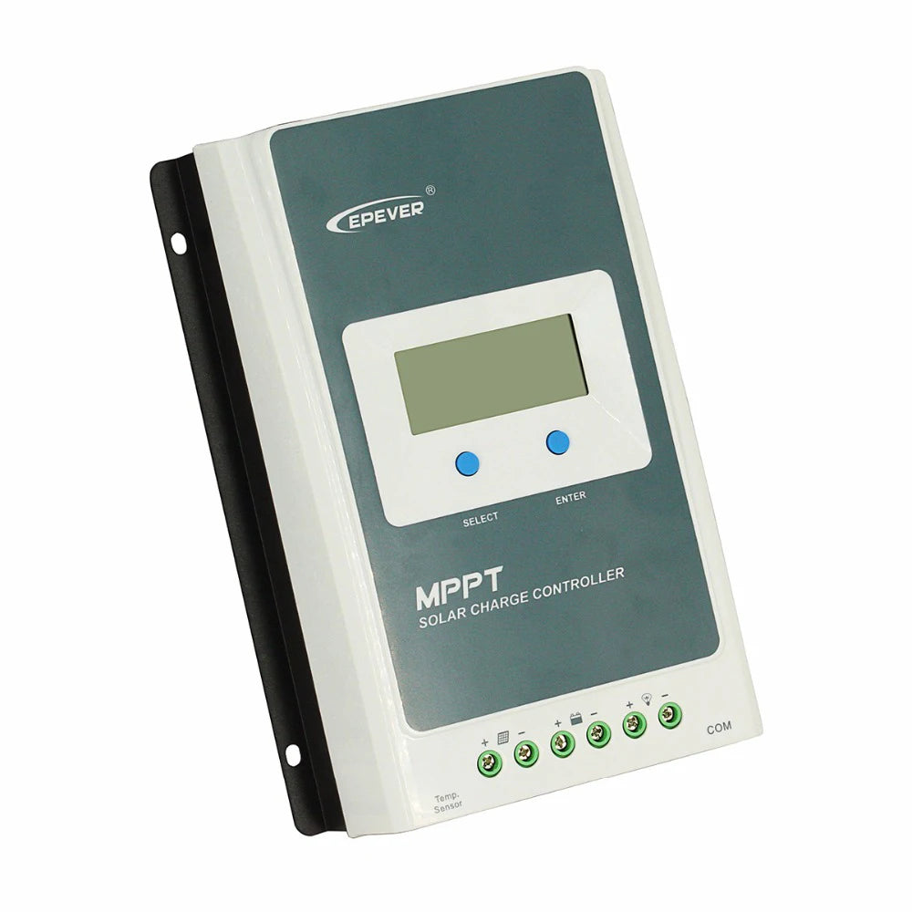 EPever MPPT Solar Charger Controller, Charge lead-acid and lithium batteries efficiently with this controller's multiple output options and LCD display.
