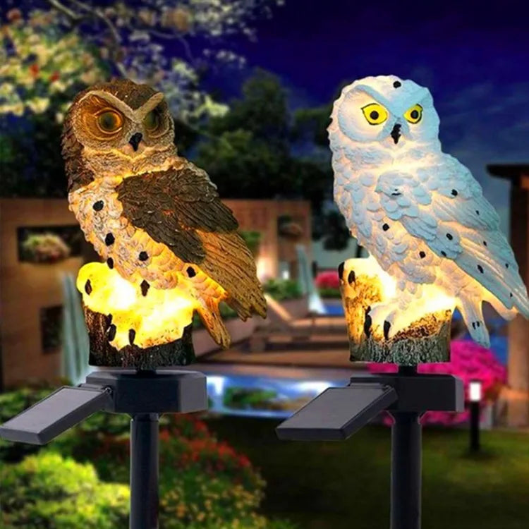 Solar Lamp Owl Animal Solar Garden Light, Quickly installs for outdoor use on gardens, lawns, terraces, and more.