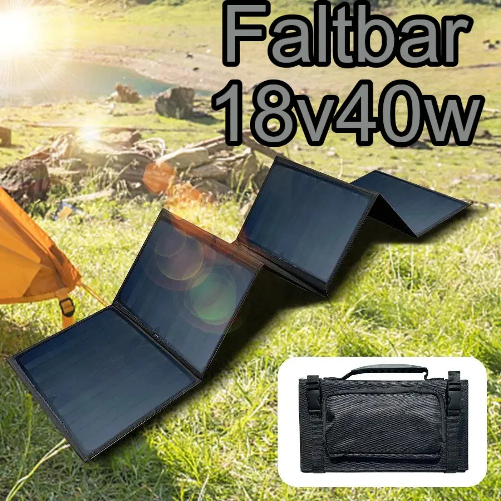 Outdoor Camping Solar Panel 12V 40W 21W faltbare tragbare USB Solar Ladegerät Power Bank DC 18V für Touristen -Wohnmobilboote