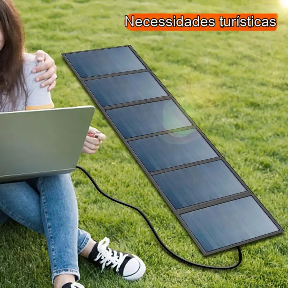 Painel solar de acampamento ao ar livre 12V 40W 21W dobrável portátil USB Carregador solar Power Bank DC 18V para os barcos de Motorhomes de turismo