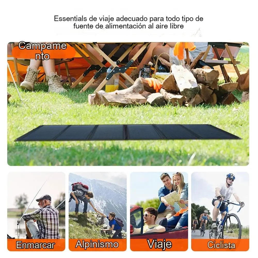 Panel solar para acampar al aire libre 12V 40W 21W Portable Portable USB Solar Charger Power Bank DC 18V para barcos de autocaravanas turísticas