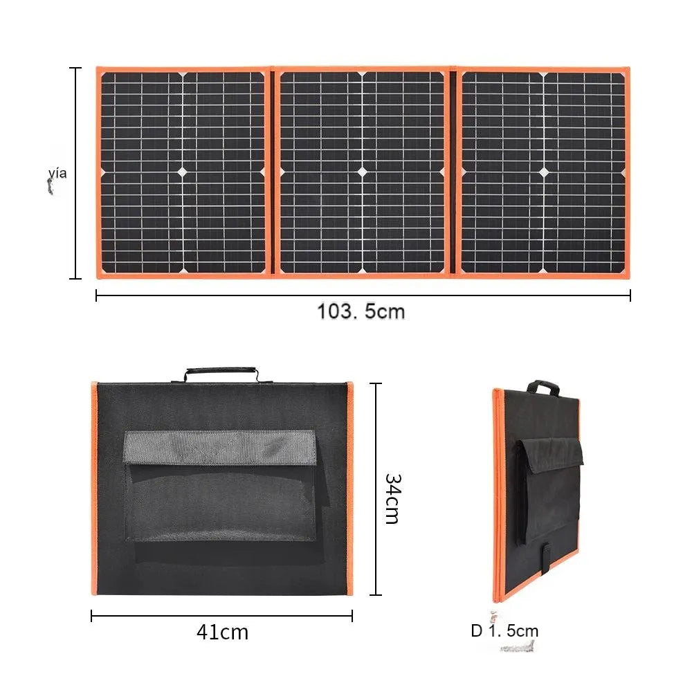 Panel solar plegable de 100W 80W 60W 40W, delgado, liviano y duradero con diseño de componentes avanzados para un rendimiento mejorado.