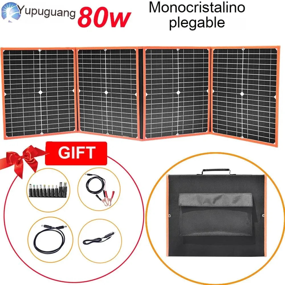 Panel solar plegable de 100W 80W 60W 40W, kit de panel solar plegable - silicio monocristalino (80W)