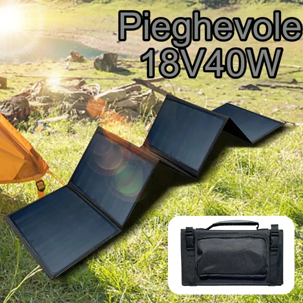 Pannello solare da campeggio all'aperto 12V 40W 21W Portable Portable USB Caricatore solare USB Power Bank DC 18V per barche per camicia turistica