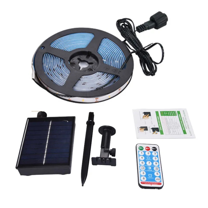 Solar Power LED Strip Light, Renewable energy kit with solar panel (4.5V, 250mA) and lithium battery (3.7V, 1200mAh)