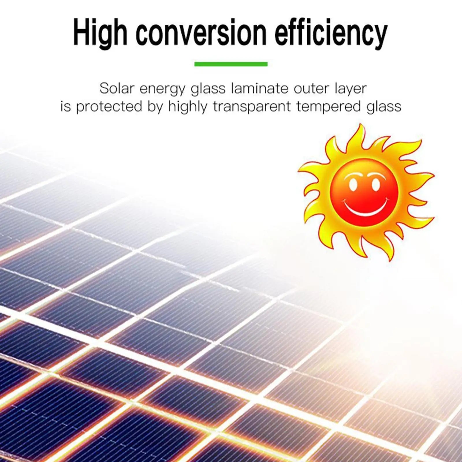 USB Solar Panel, Tempered glass protects solar panel with high-conversion-efficiency glass laminate for outdoor use.