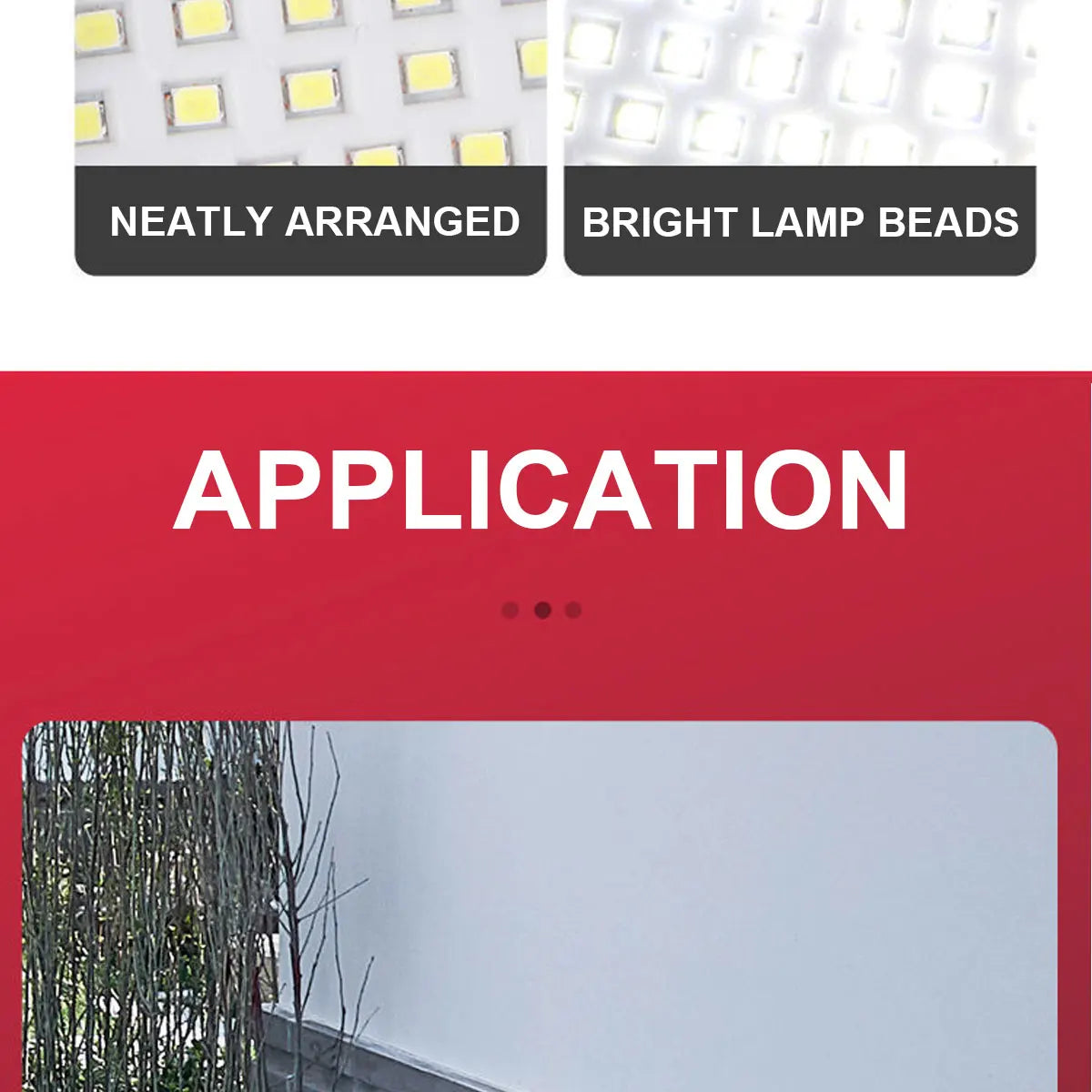 Bright LED beads neatly arranged for a charming outdoor lamp application.