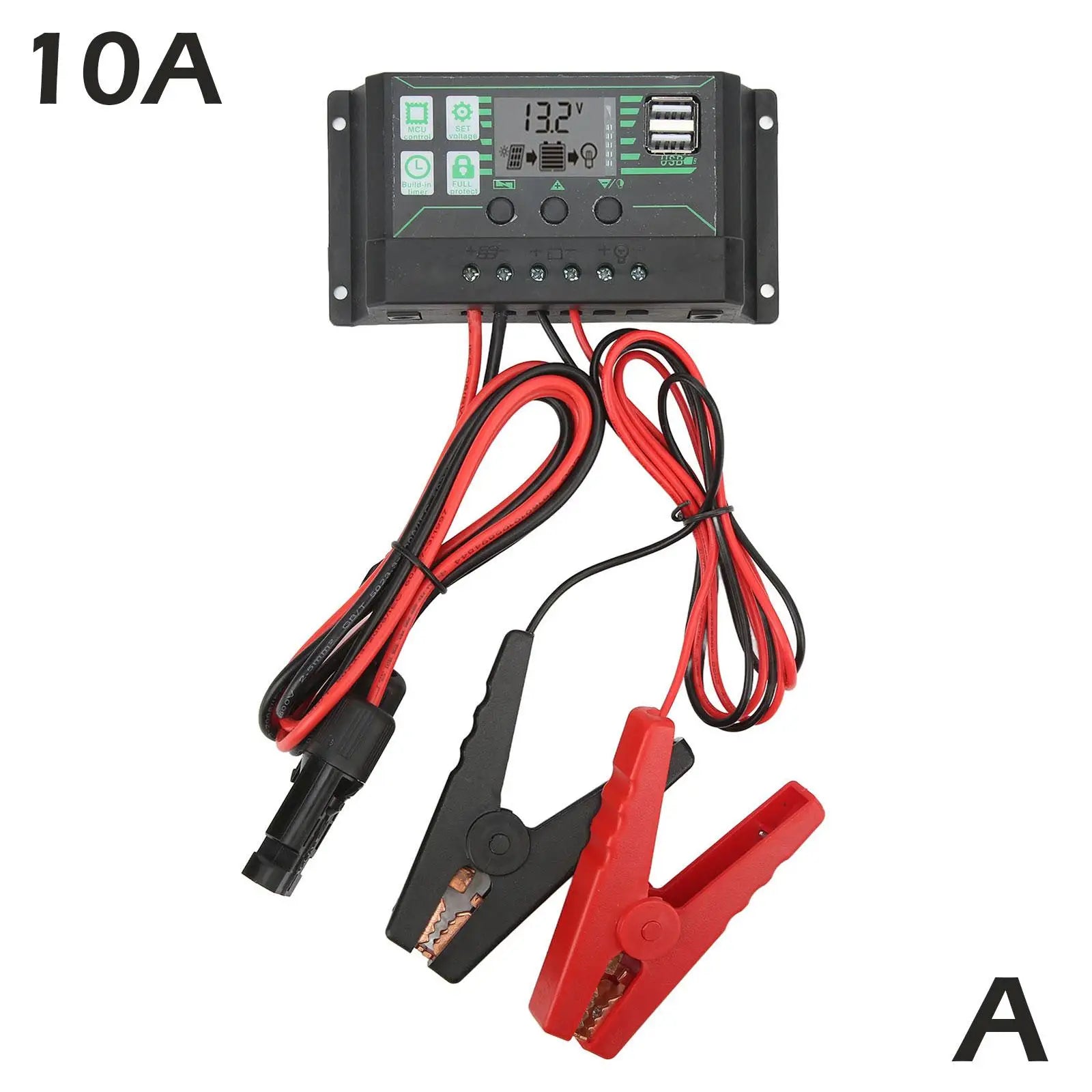 MPPT 10/20/30/60/100A Solar Charge Controller, Solar charge controller with wide LCD screen and adjustable output for charging 12-24V solar panels and batteries.