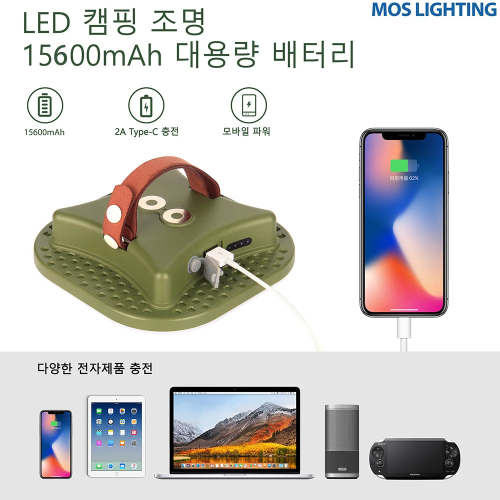 LED Camping Light: Rechargeable, magnetic, and zooming light perfect for camping, maintenance, or emergency situations.