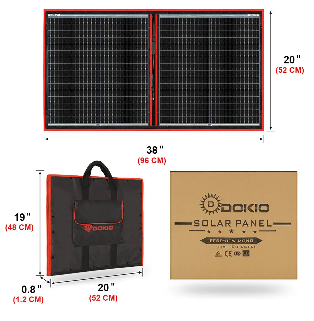 DOKIO 18V 100W 300W Portable Ffolding Solar Panel, Experienced manufacturer of solar panels with over 10 years' experience and multiple international certifications.