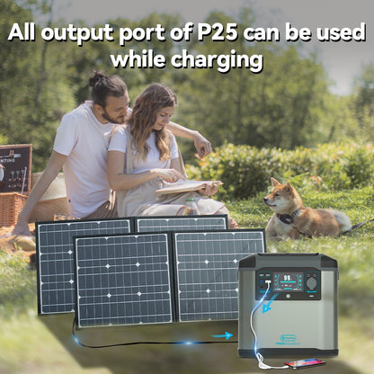 FF Flashfish  P25 Solar Generator - 2000W 230V Portable Power Station 1572Wh 436800mAh/3.6V for Home Emergency Battery Backup Outdoor