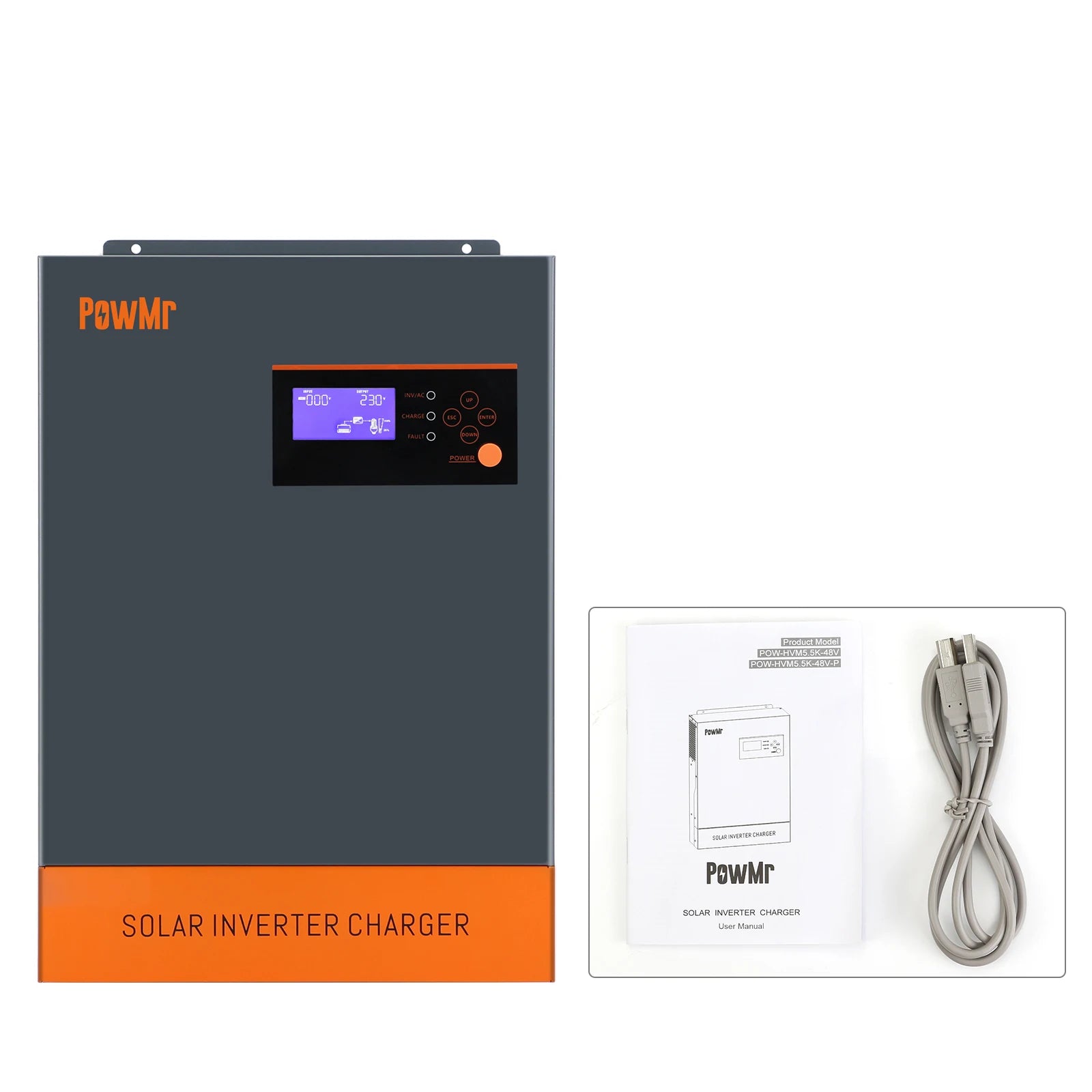 PowMr 5KW Hybrid Solar Inverter, PowMr Hybrid Solar Inverter: 5KW output, 48V MPPT, 80A charging, pure sine wave output in parallel config.