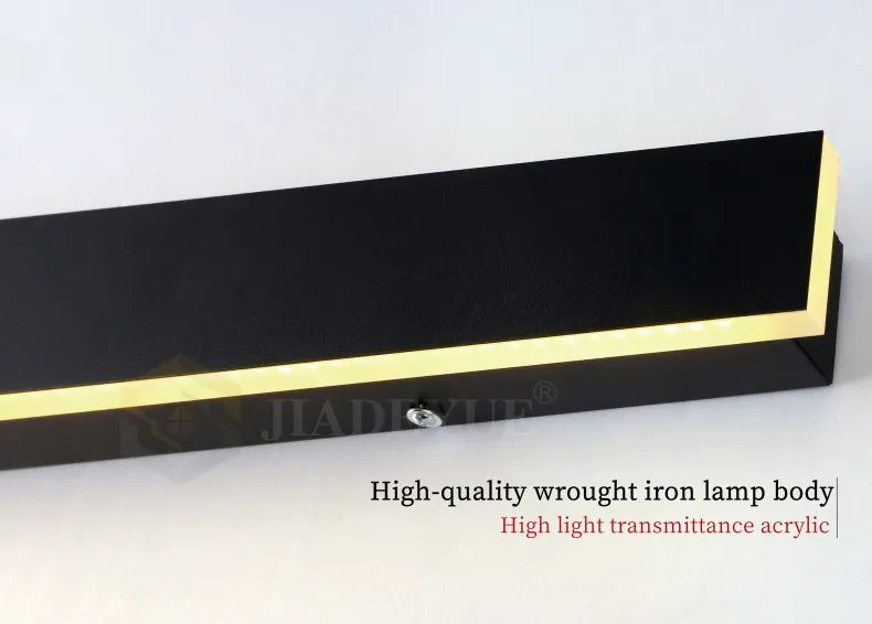 Waterproof LED long wall light, Wrought iron and acrylic combine for a durable and stylish lighting solution.