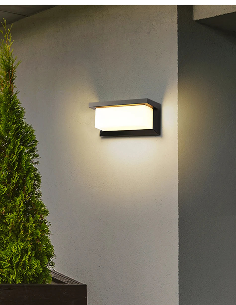 Led Wall Light, Waterproof outdoor LED light with motion sensor and IP65 rating, perfect for porch, balcony, or garden lighting.