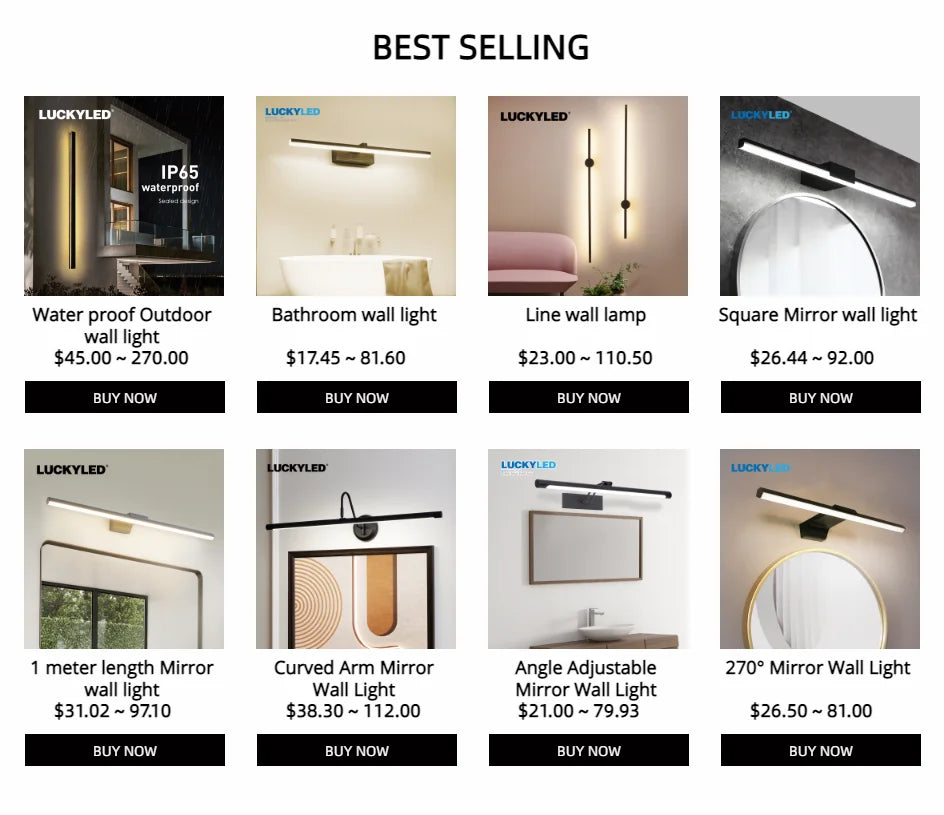 LUCKYLED Modern Led Wall Light, Modern LED wall light for outdoor and indoor use, waterproof and durable.