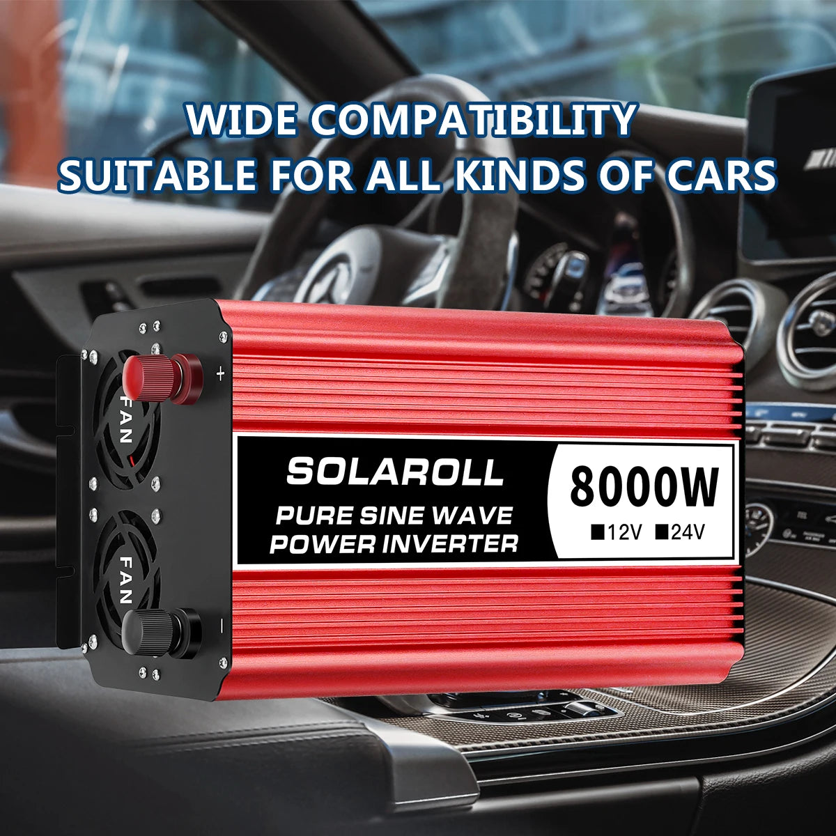 Pure Sine Wave Inverter, Universal power inverter for cars, solar panels, and devices; pure sine wave output.