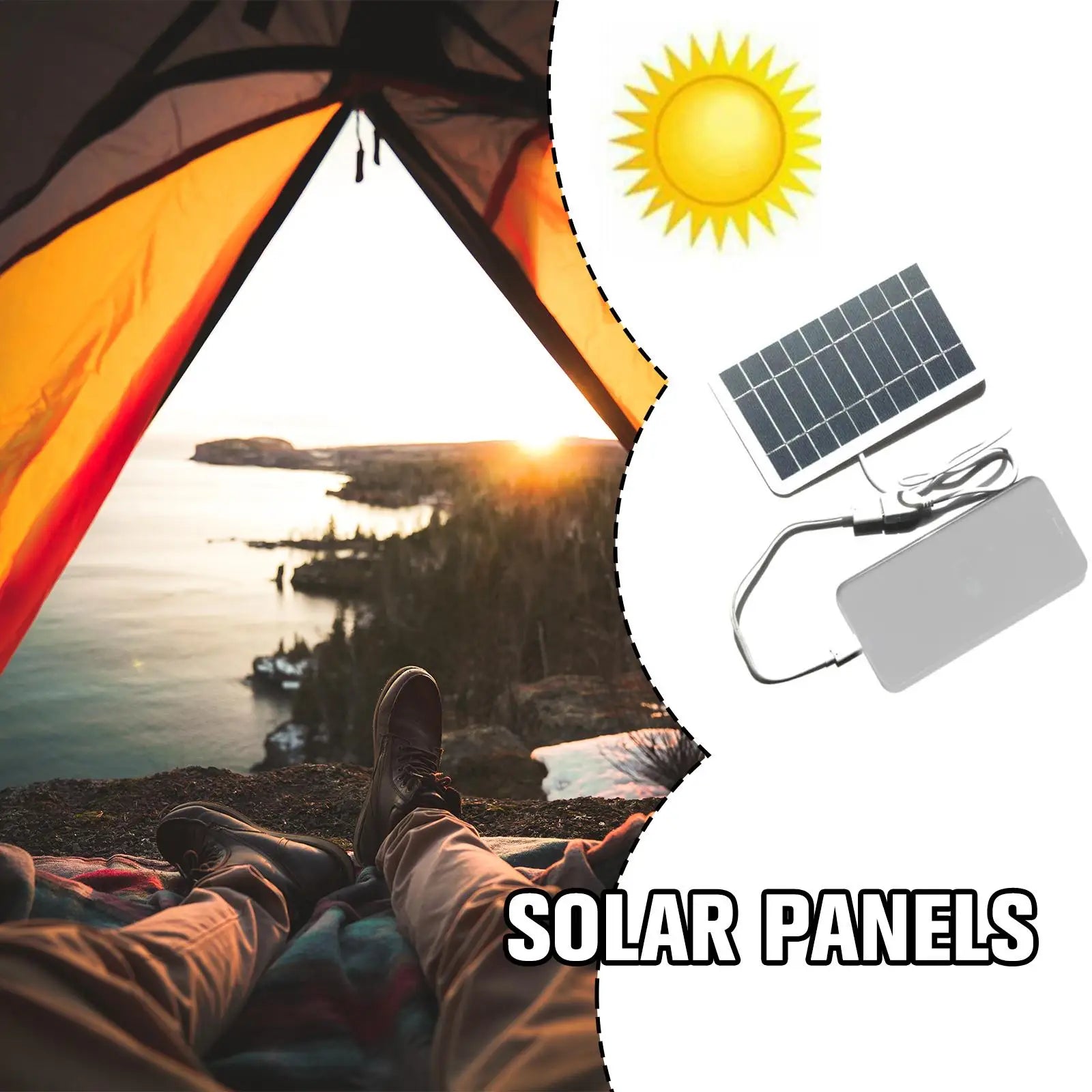 USB Solar Panel, CUJMH 5V Solar Panel Charger, 16.5% efficient, CE certified, USB output.