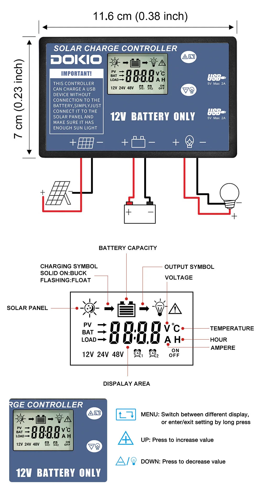 DOKIO 18V 100W 300W Portable Ffolding Solar Panel, DOKIO 18V solar panels with 100W, 300W options for home and car charging.