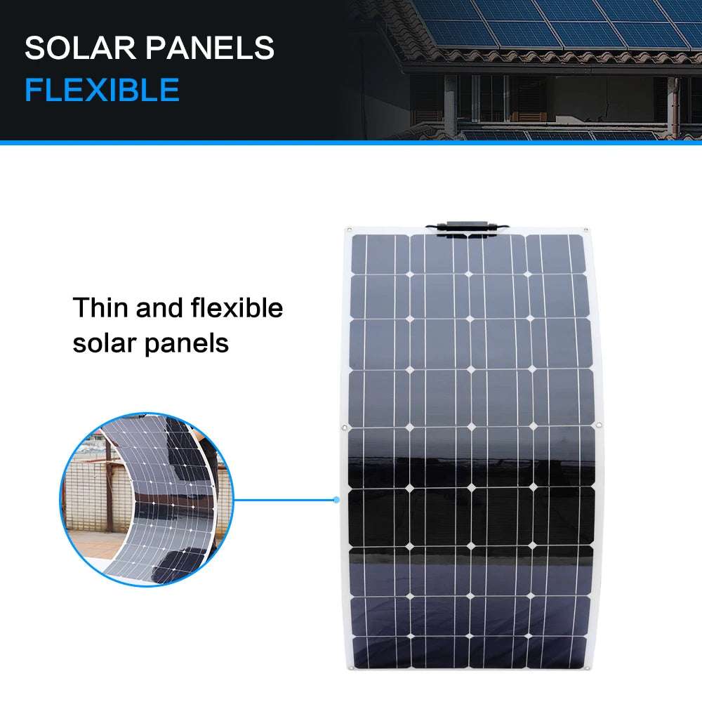 Flexible solar panel, Ultra-thin and lightweight solar panels for easy installation on various vehicles and structures.